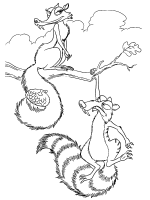 A coloring page of ice age
